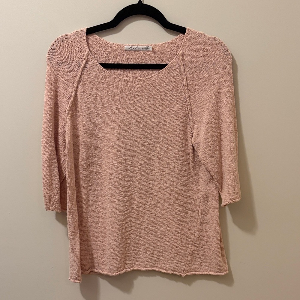 Lulu-B Blush Textured Knit Top | Size L